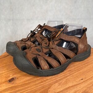 Everest Garrison Fisherman Sandals Mens 10 Brown Good Leather Closed Toe Hiking